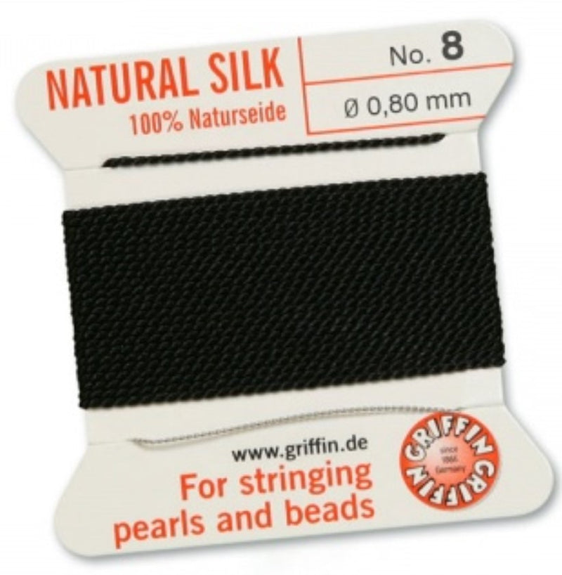Silk Bead Cord Black #8 - Default Title