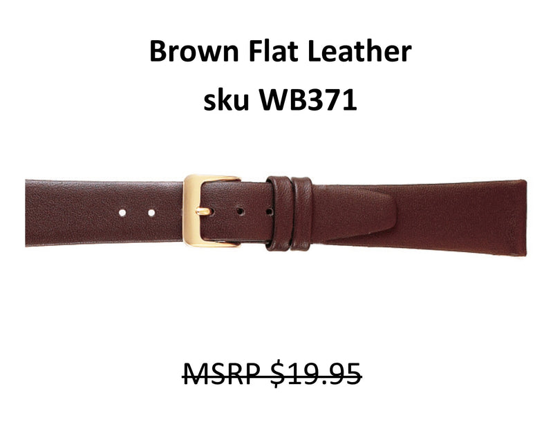 WB371 Flat Calf Watch Strap - Ladies - 12mm - Brown