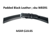 WB391 Padded Calf Watch Strap - Ladies - 12mm - Black