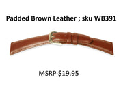 WB391 Padded Calf Watch Strap - Men's - 18mm - Brown